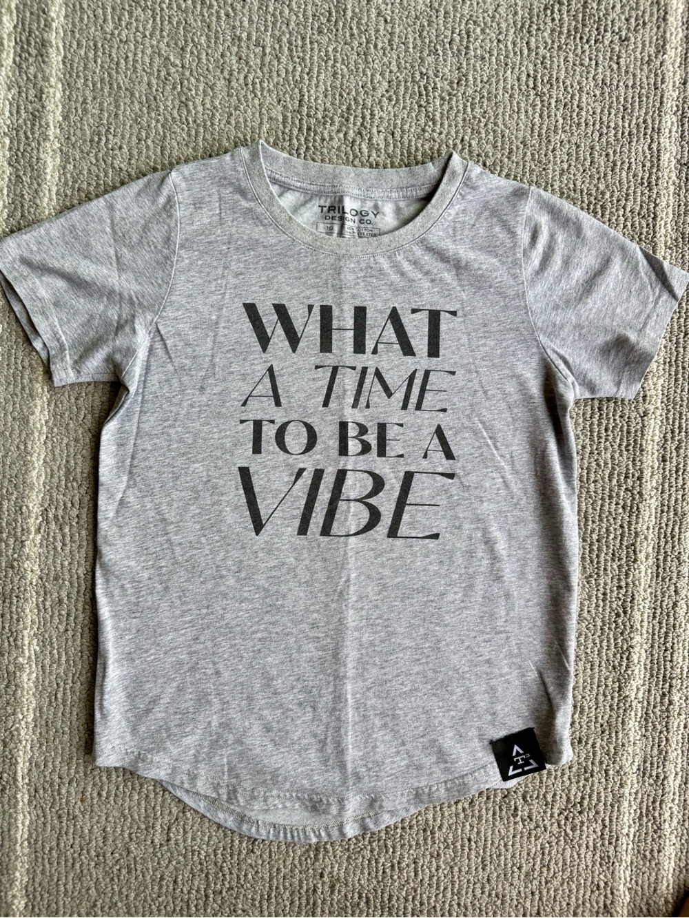 TRILOGY - Boys Grey 'What A Time To Be A Vibe' Short Sleeve Tee